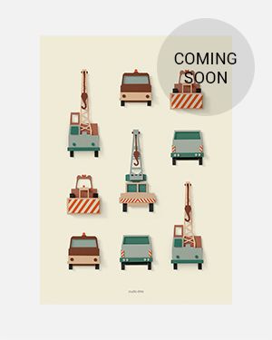 Crane trucks poster 50x70 cm