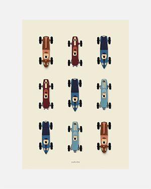 Race cars poster 50x70 cm