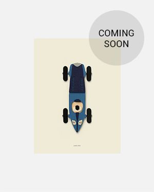 Race car blue poster 30x40 cm