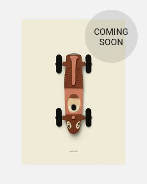 Race car brown poster 50x70 cm