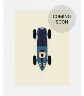 Race car blue poster 50x70 cm